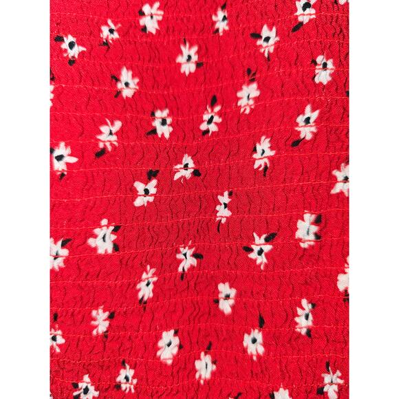 Red Floral Smocked Tank - XL - Picture 6 of 6